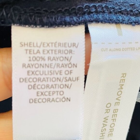 NWT Ann Taylor LOFT Dress Off the Shoulder Crochet Lace Floral Navy BLue White - Picture 9 of 11